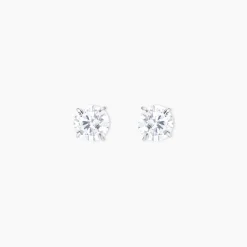 Boucles D'oreilles Puces Or Blanc Katherina Oxyde De Zirconium|Marc Orian