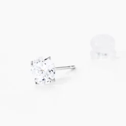 Boucles D'oreilles Puces Or Blanc Katherina Oxyde De Zirconium|Marc Orian
