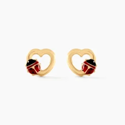 Boucles D'oreilles Puces Or Jaune Syringa Smalto|Marc Orian Hot