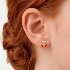 Boucles D'oreilles Puces Or Jaune Helicie Email|Marc Orian Best