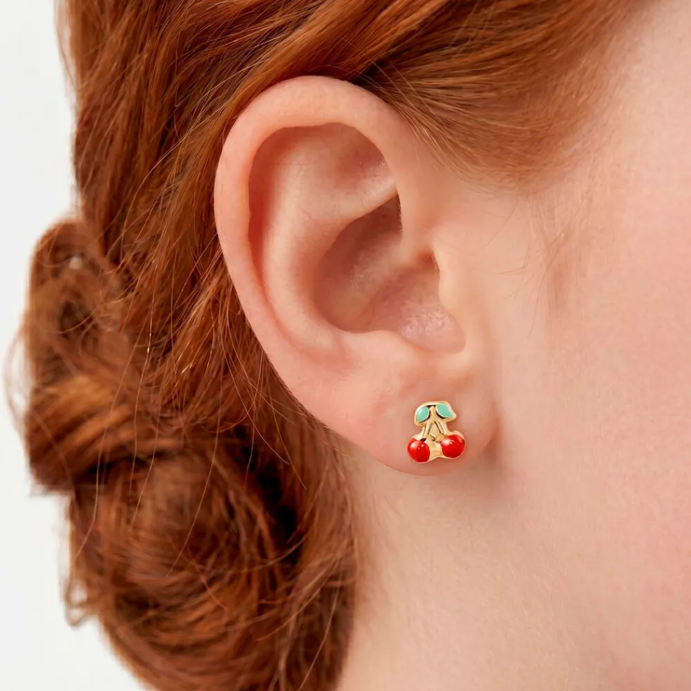 Boucles D'oreilles Puces Or Jaune Helicie Email|Marc Orian Best