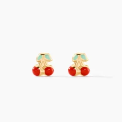 Boucles D'oreilles Puces Or Jaune Helicie Email|Marc Orian Best