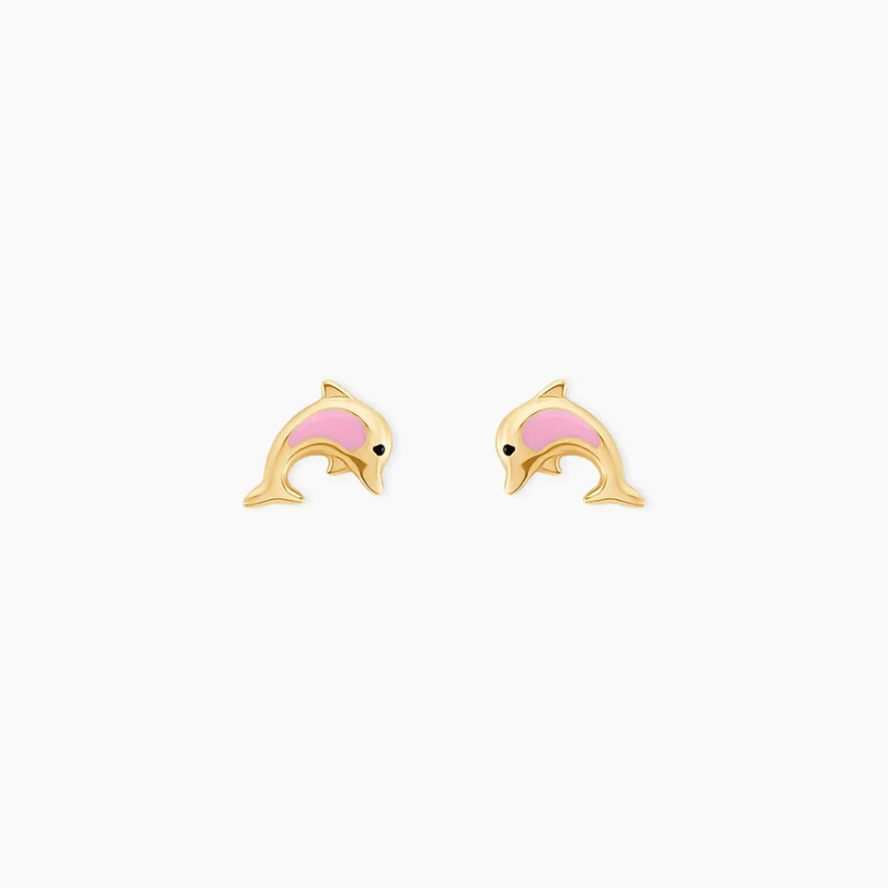 Boucles D'oreilles Puces Or Jaune Mael Smalto|Marc Orian