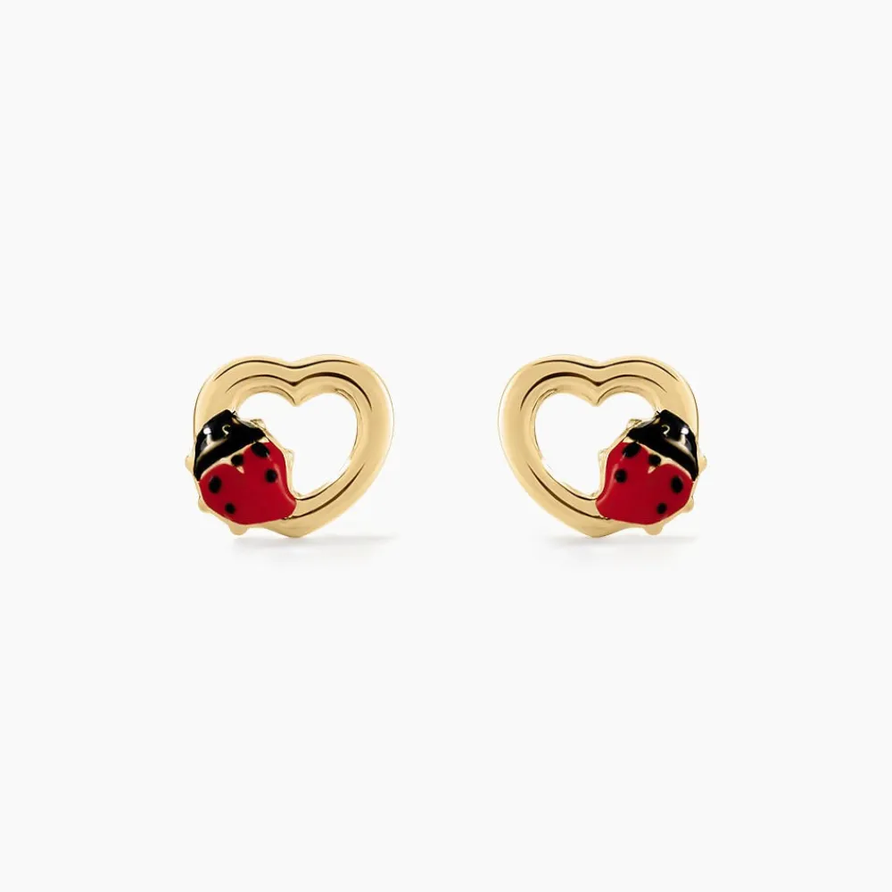 Boucles D'oreilles Puces Or Jaune Syringa Smalto|Marc Orian