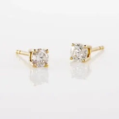 Boucles D'oreilles Puces Or Jaune Victoria Diamants|Marc Orian Clearance