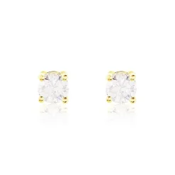 Boucles D'oreilles Puces Or Jaune Victoria Diamants|Marc Orian Online