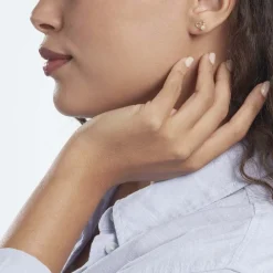 Boucles D'oreilles Puces Or Jaune Fergus Perle De Culture Oxyde|Marc Orian New