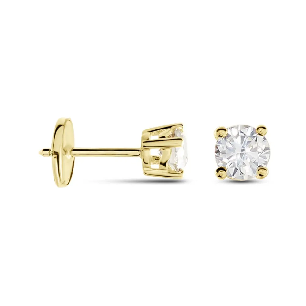 Boucles D'oreilles Puces Or Jaune Victoria Diamants|Marc Orian Discount