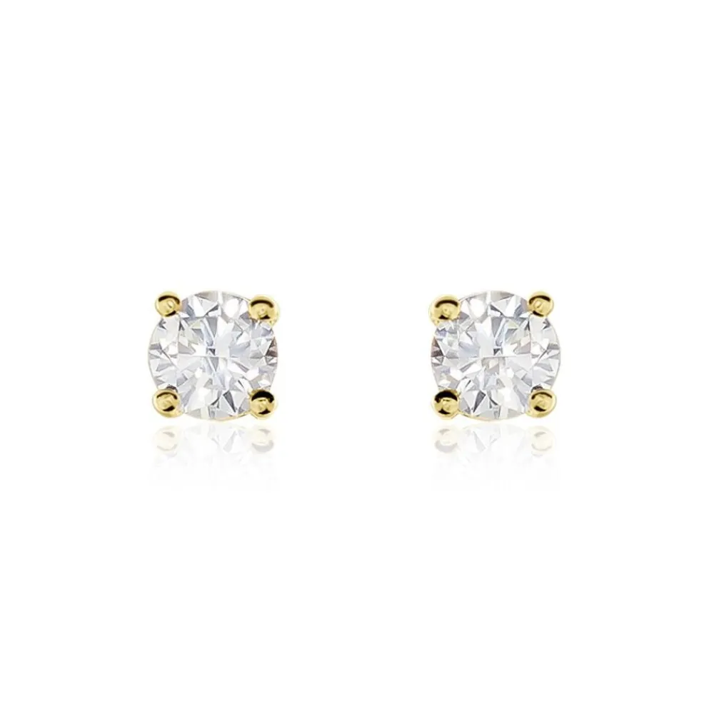Boucles D'oreilles Puces Or Jaune Victoria Diamants|Marc Orian Discount