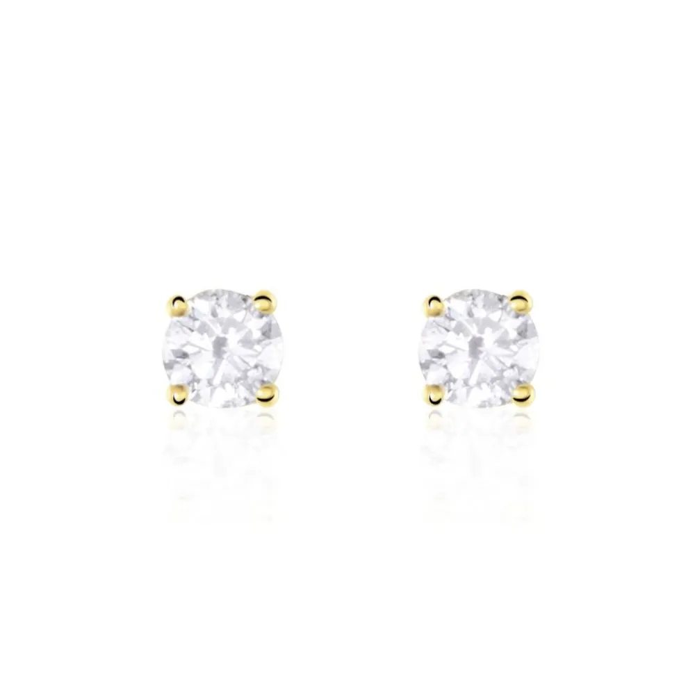 Boucles D'oreilles Puces Or Jaune Victoria Diamants|Marc Orian Hot