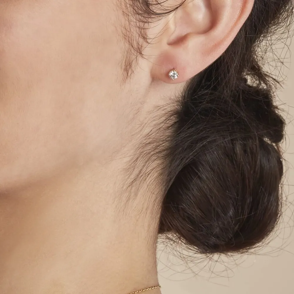 Boucles D'oreilles Puces Or Jaune Victoria Diamants|Marc Orian Hot