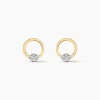 Boucles D'oreilles Puces Or Jaune Akiva Diamants