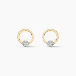 Boucles D'oreilles Puces Or Jaune Akiva Diamants
