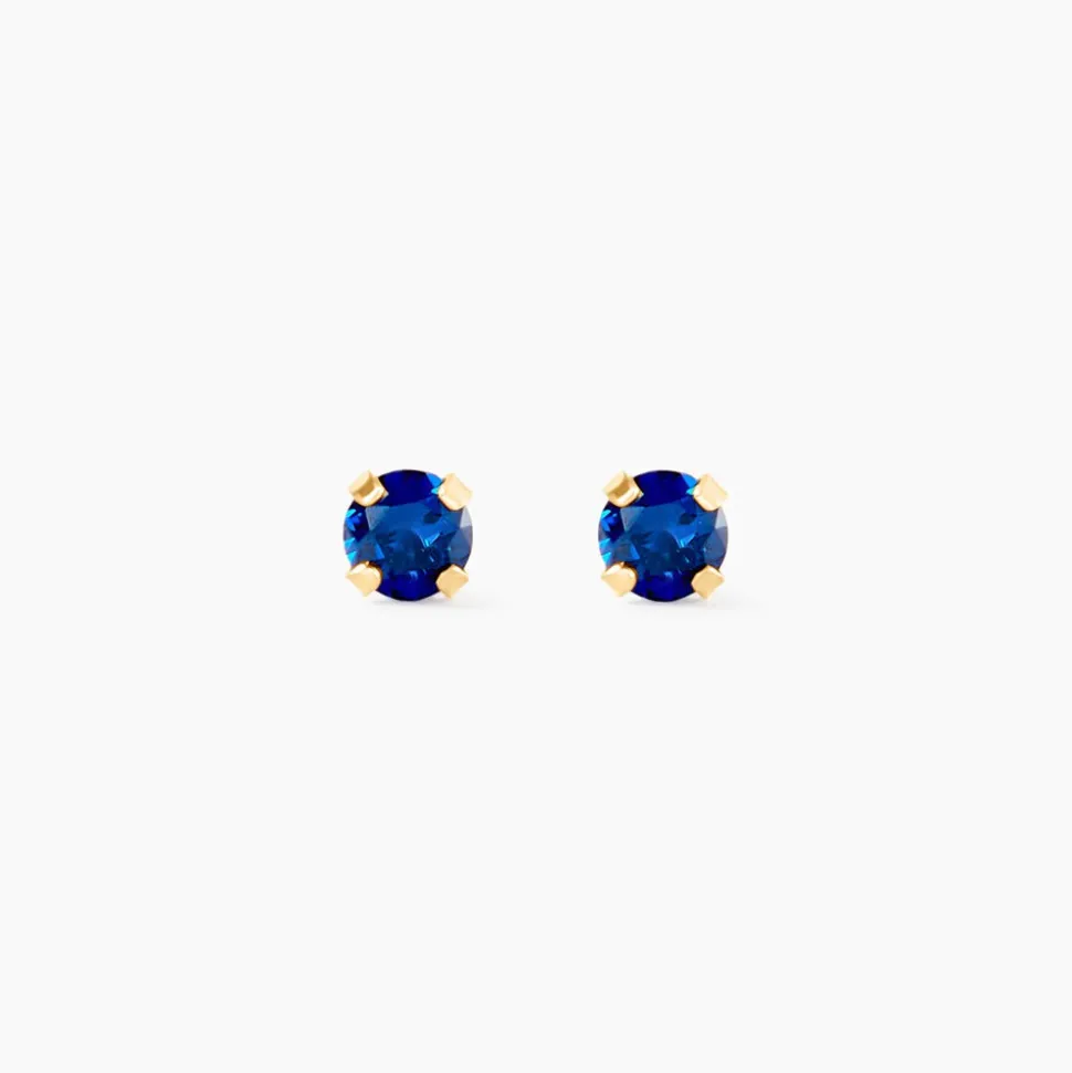 Boucles D'oreilles Puces Or Jaune Oxyde De Zirconium
