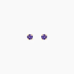 Boucles D'oreilles Puces Or Jaune Oxyde De Zirconium
