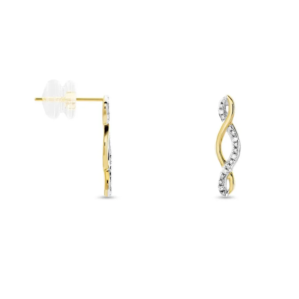 Boucles D'oreilles Puces Or Jaune Abisai Diamants