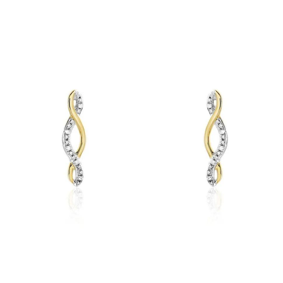 Boucles D'oreilles Puces Or Jaune Abisai Diamants