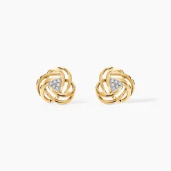 Boucles D'oreilles Puces Or Jaune Abidemi Diamants
