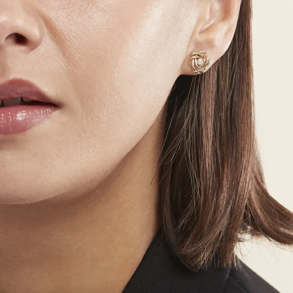 Boucles D'oreilles Puces Or Jaune Abidemi Diamants