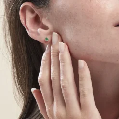 Boucles D'oreilles Puces Or Jaune Pluie D'Eclat Emeraude|Marc Orian Sale