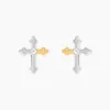 Boucles D'Oreilles Puces Or Jaune Argent Blanc Oxyde De Zirconium|Marc Orian Clearance