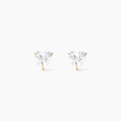 Boucles D'oreilles Puces Or Jaune Salona Oxyde De Zirconium|Marc Orian Hot