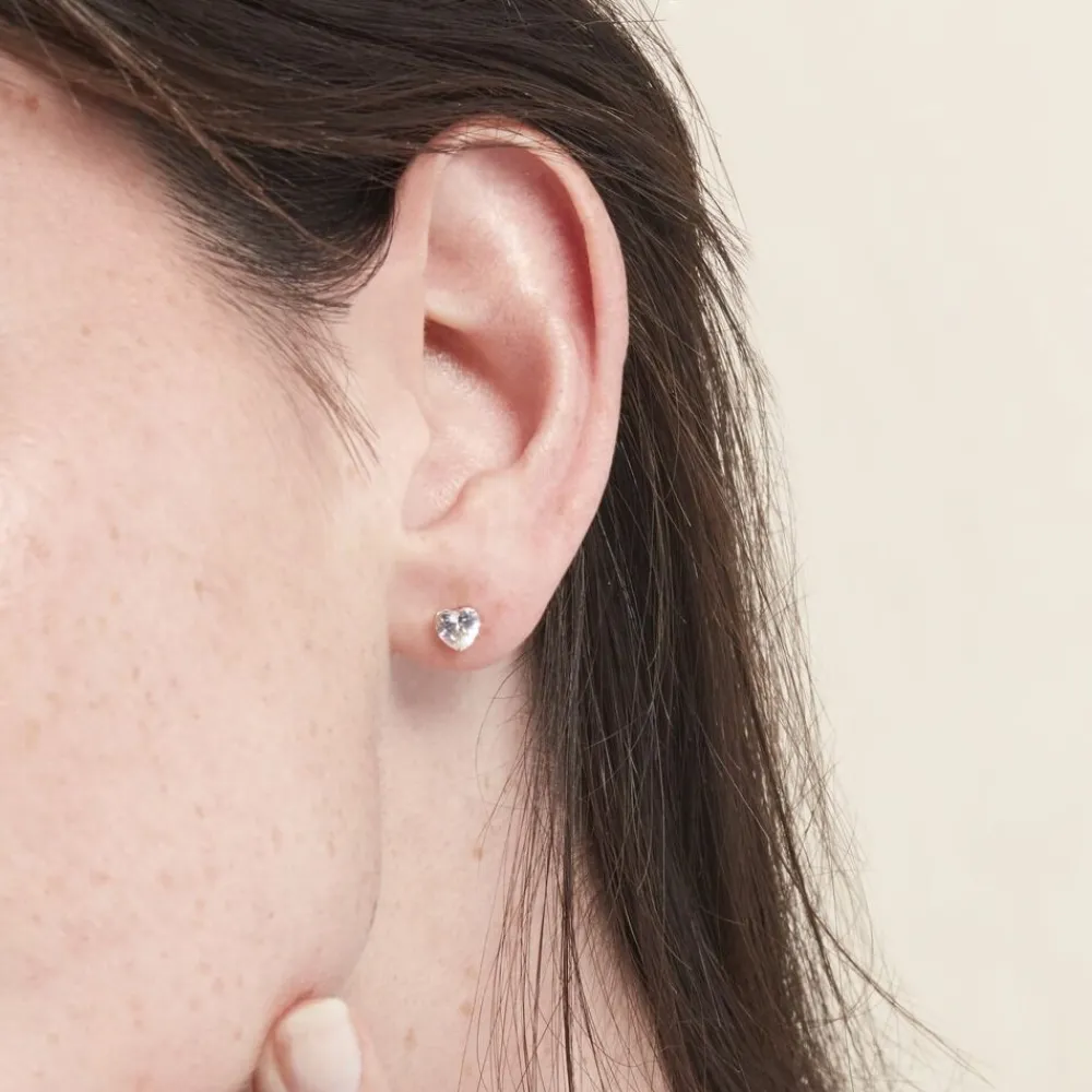 Boucles D'oreilles Puces Or Jaune Salona Oxyde De Zirconium|Marc Orian Hot