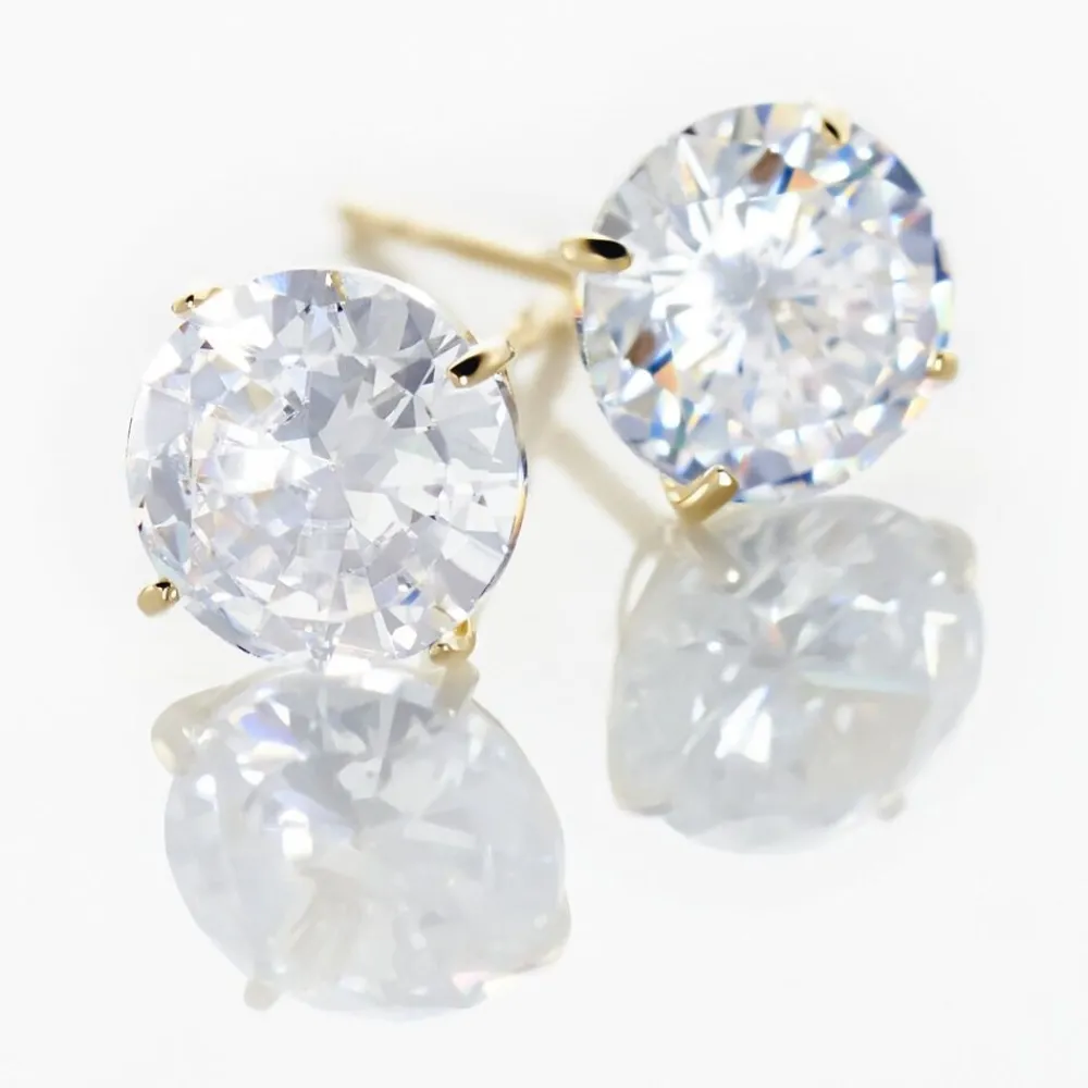 Boucles D'oreilles Puces Or Jaune Katherina Oxyde De Zirconium|Marc Orian Online