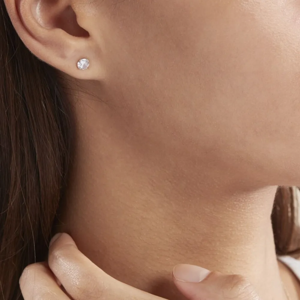 Boucles D'oreilles Puces Or Jaune Katherina Oxyde De Zirconium|Marc Orian Online