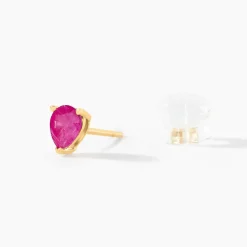 Boucles D'oreilles Puces Or Jaune Pluie D'Eclat Rubis|Marc Orian New