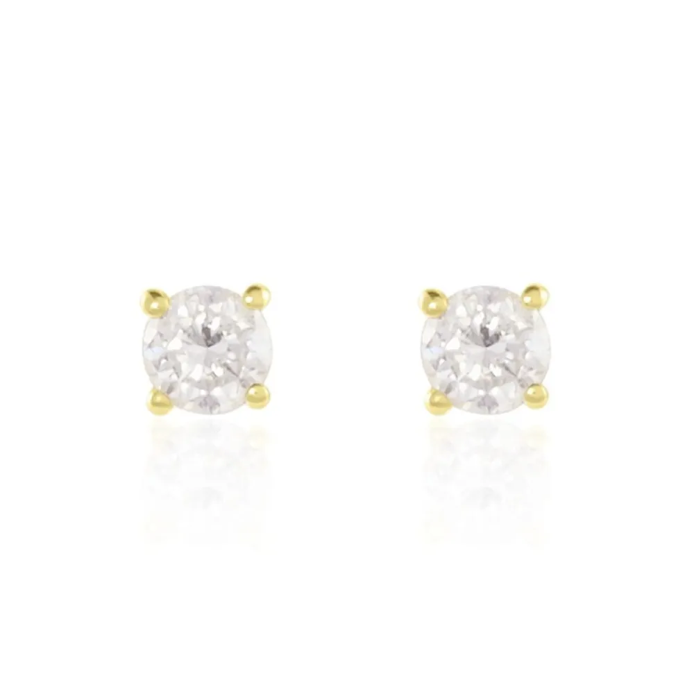 Boucles D'oreilles Puces Or Jaune Victoria Diamants|Marc Orian Best