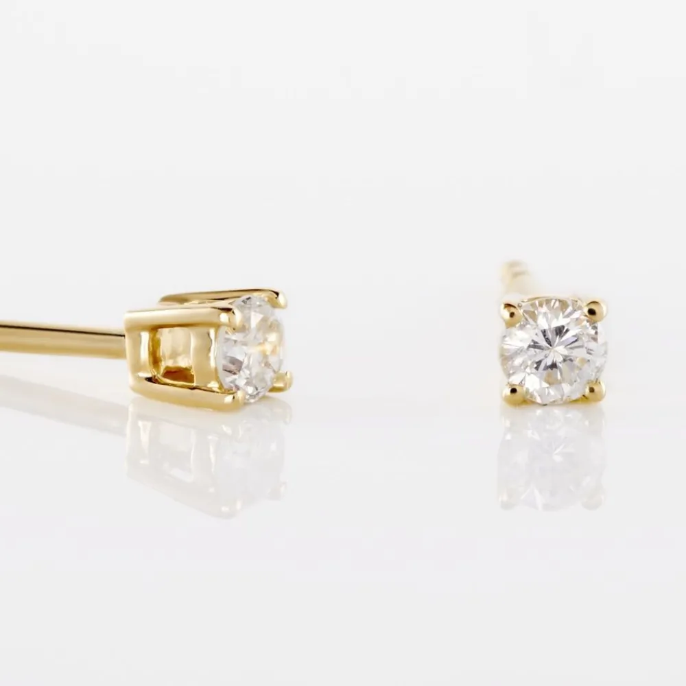 Boucles D'oreilles Puces Or Jaune Victoria Diamants|Marc Orian Best