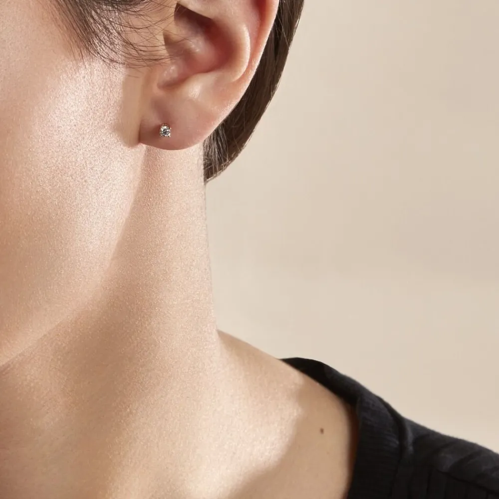 Boucles D'oreilles Puces Or Jaune Victoria Diamants|Marc Orian Best