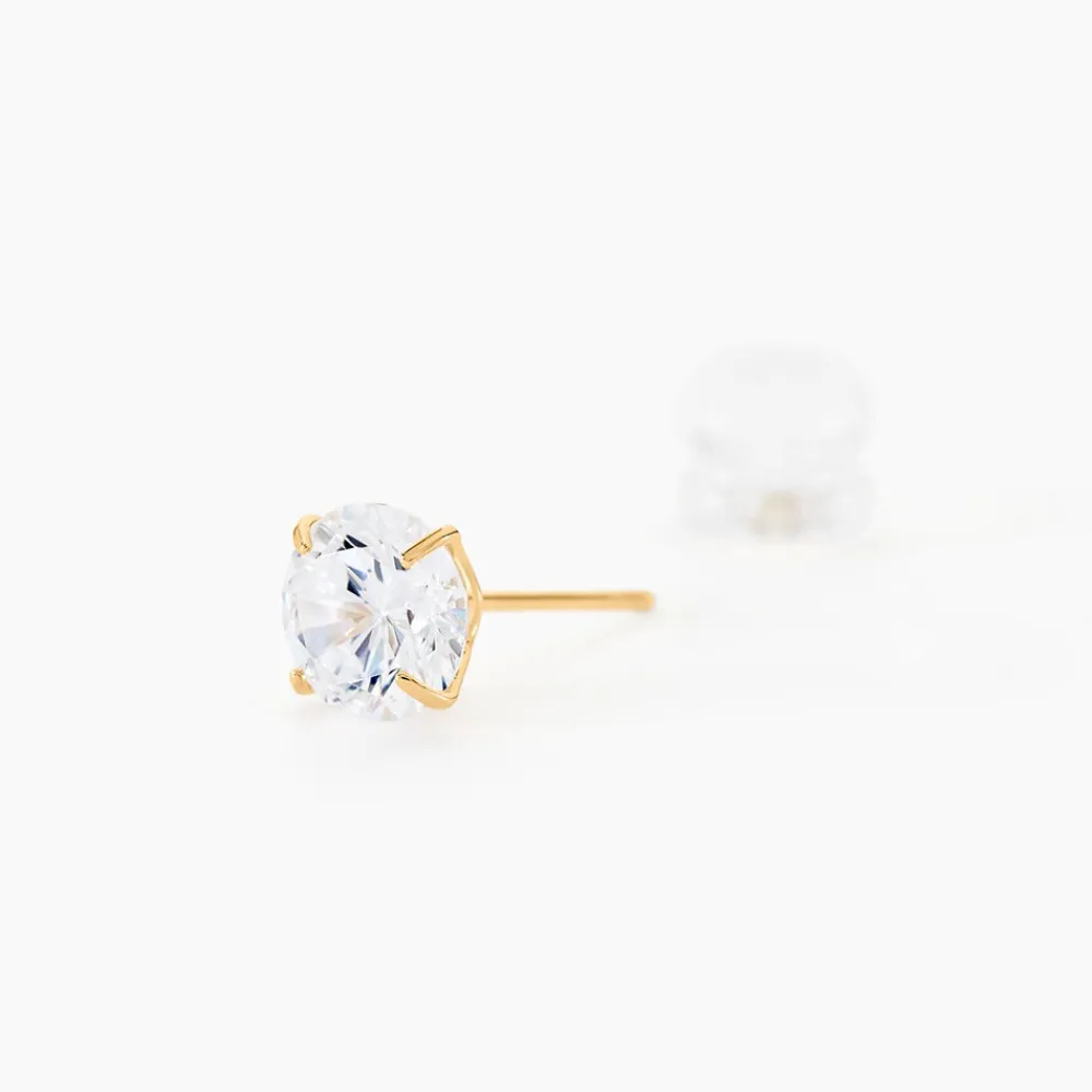 Boucles D'oreilles Puces Or Jaune Katherina Oxyde De Zirconium|Marc Orian