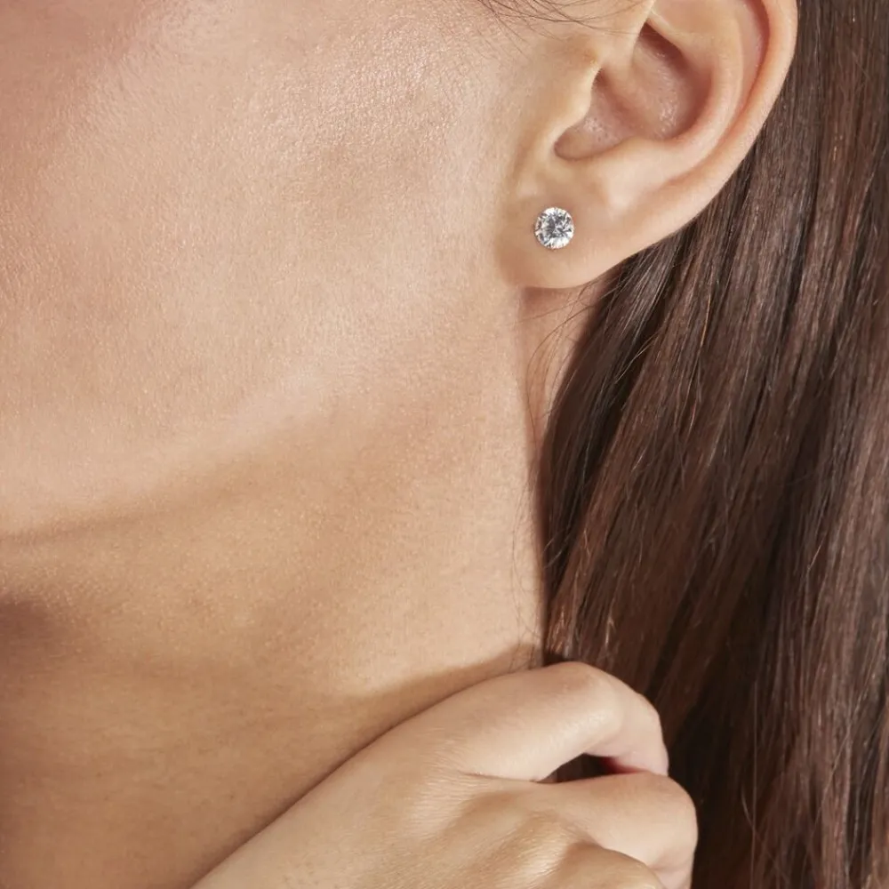 Boucles D'oreilles Puces Or Jaune Katherina Oxyde De Zirconium|Marc Orian