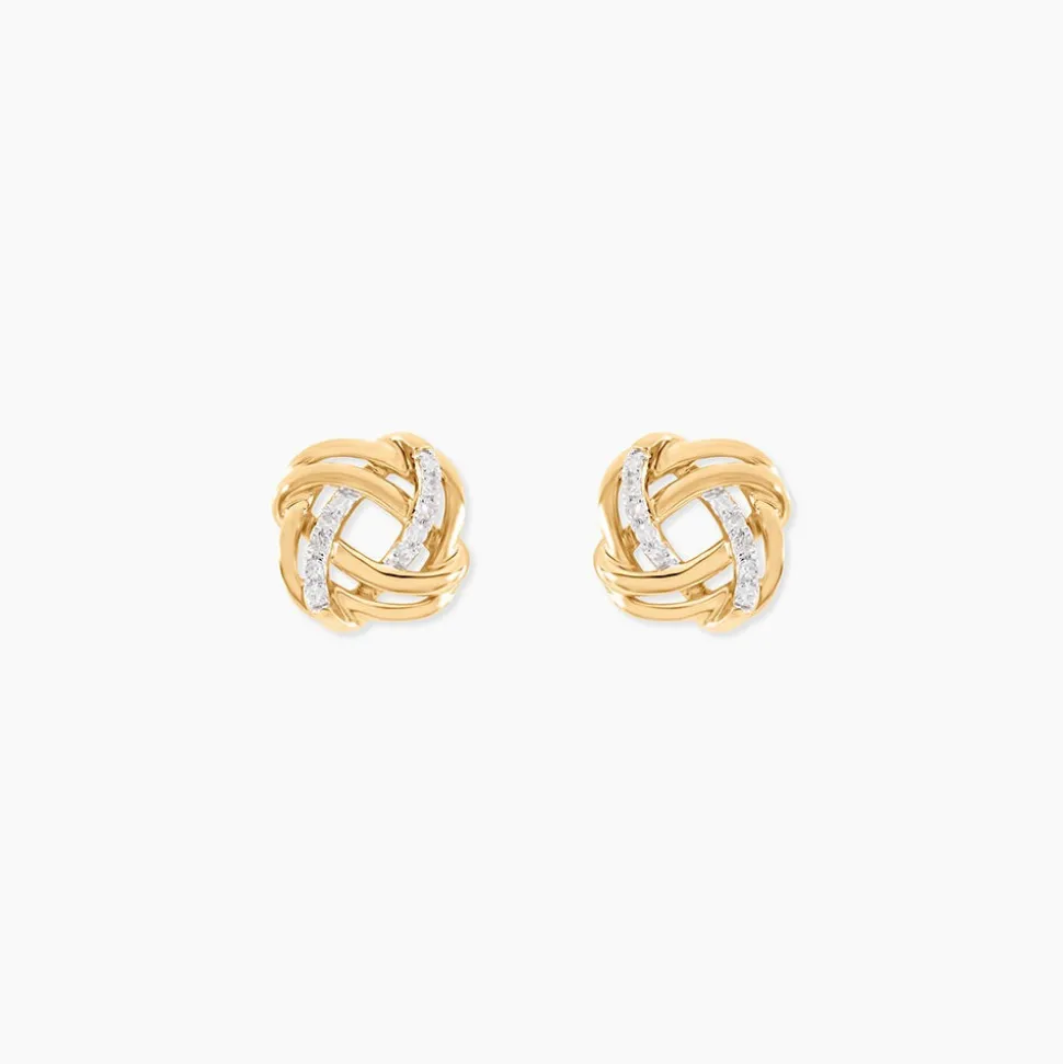Boucles D'Oreilles Puces Otieno Or Jaune Diamant