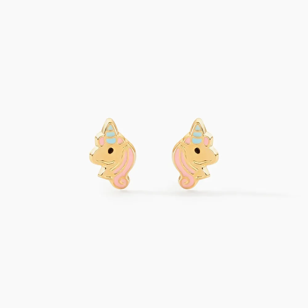Boucles D'oreilles Puces Pegasus Or Jaune|Marc Orian New