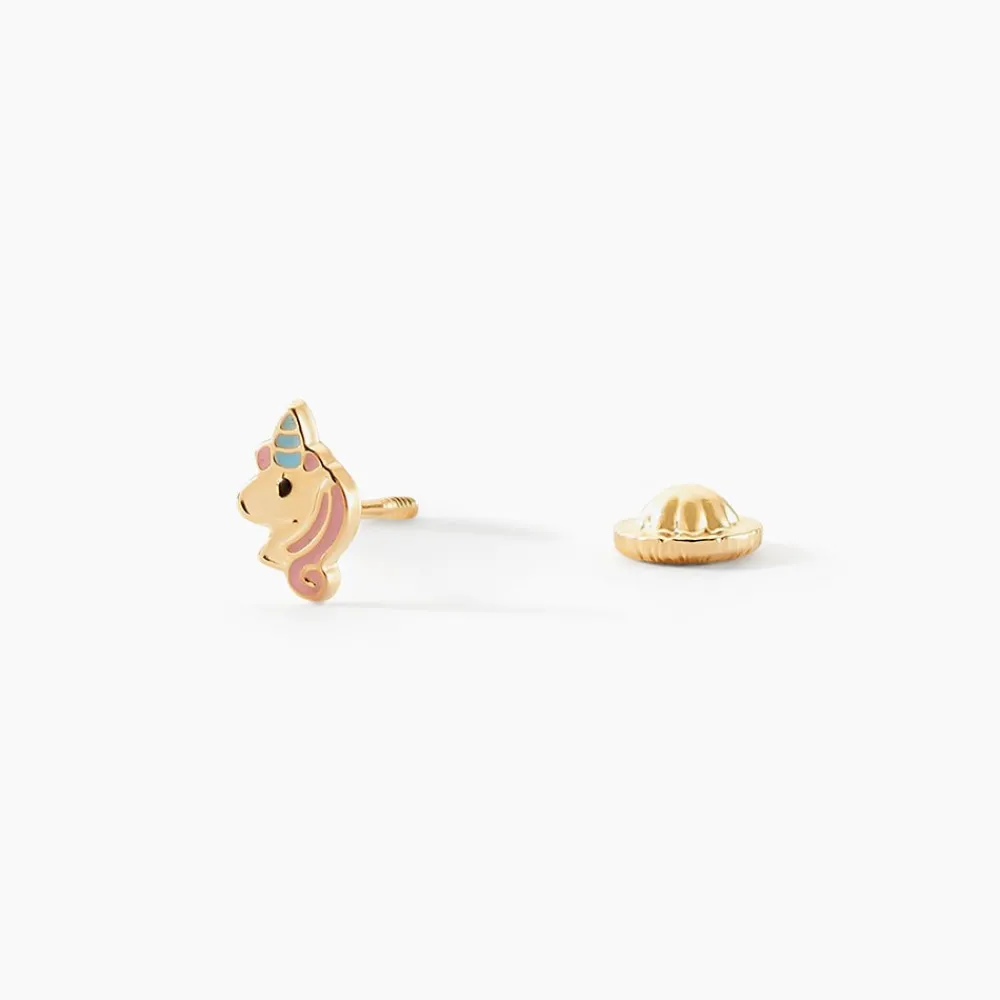 Boucles D'oreilles Puces Pegasus Or Jaune|Marc Orian New