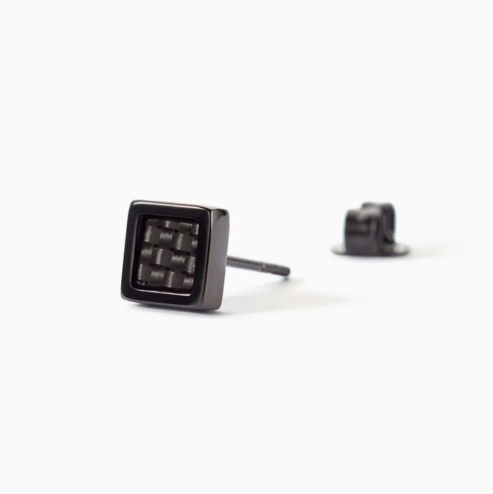 Boucles D'oreilles Puces Phebus Him Acier Noir