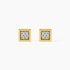 Boucles D'oreilles Puces Phebus Him Acier Doré Carbone