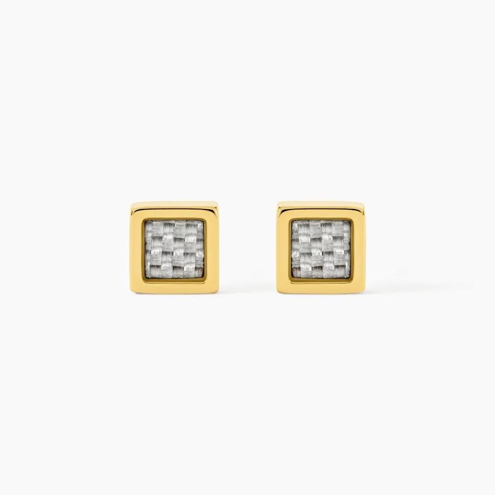 Boucles D'oreilles Puces Phebus Him Acier Doré Carbone