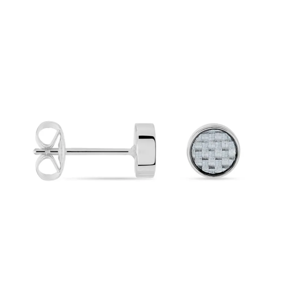 Boucles D'oreilles Puces Phebus Him Classique Acier Blanc