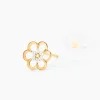 Boucles D'oreilles Puces Philine Fleur Or Jaune Oxyde De Zirconium