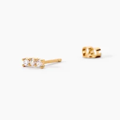 Boucles D'oreilles Puces Plaqué Or Jaune Alodia Oxydes De Zirconium|Marc Orian Clearance