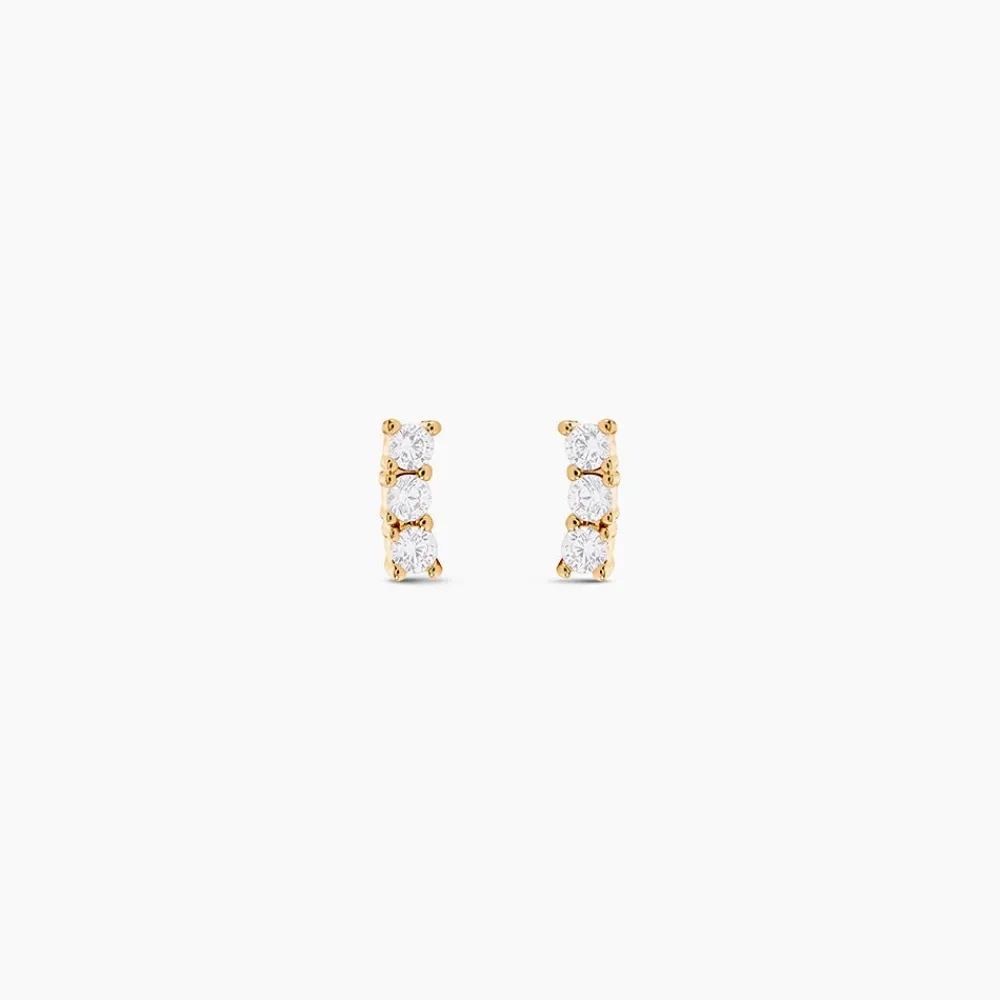 Boucles D'oreilles Puces Plaqué Or Jaune Alodia Oxydes De Zirconium|Marc Orian Clearance