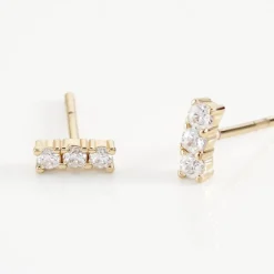 Boucles D'oreilles Puces Plaqué Or Jaune Alodia Oxydes De Zirconium|Marc Orian Clearance