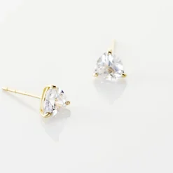 Boucles D'oreilles Puces Poinsettia Or Jaune Oxyde