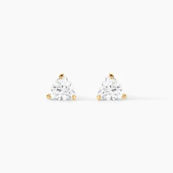 Boucles D'oreilles Puces Poinsettia Or Jaune Oxyde