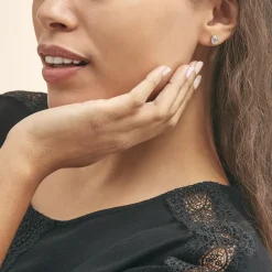 Boucles D'oreilles Puces Prudencia Or Jaune Topaze|Marc Orian New