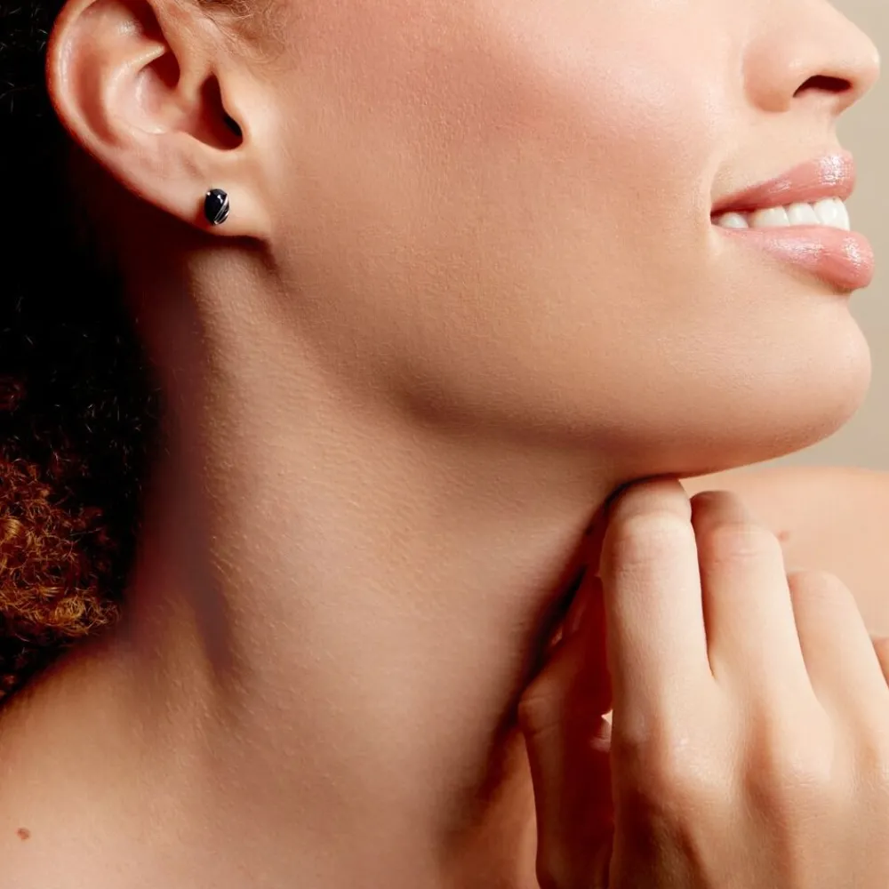 Boucles D'oreilles Puces Prudencia Or Blanc Saphir|Marc Orian Sale